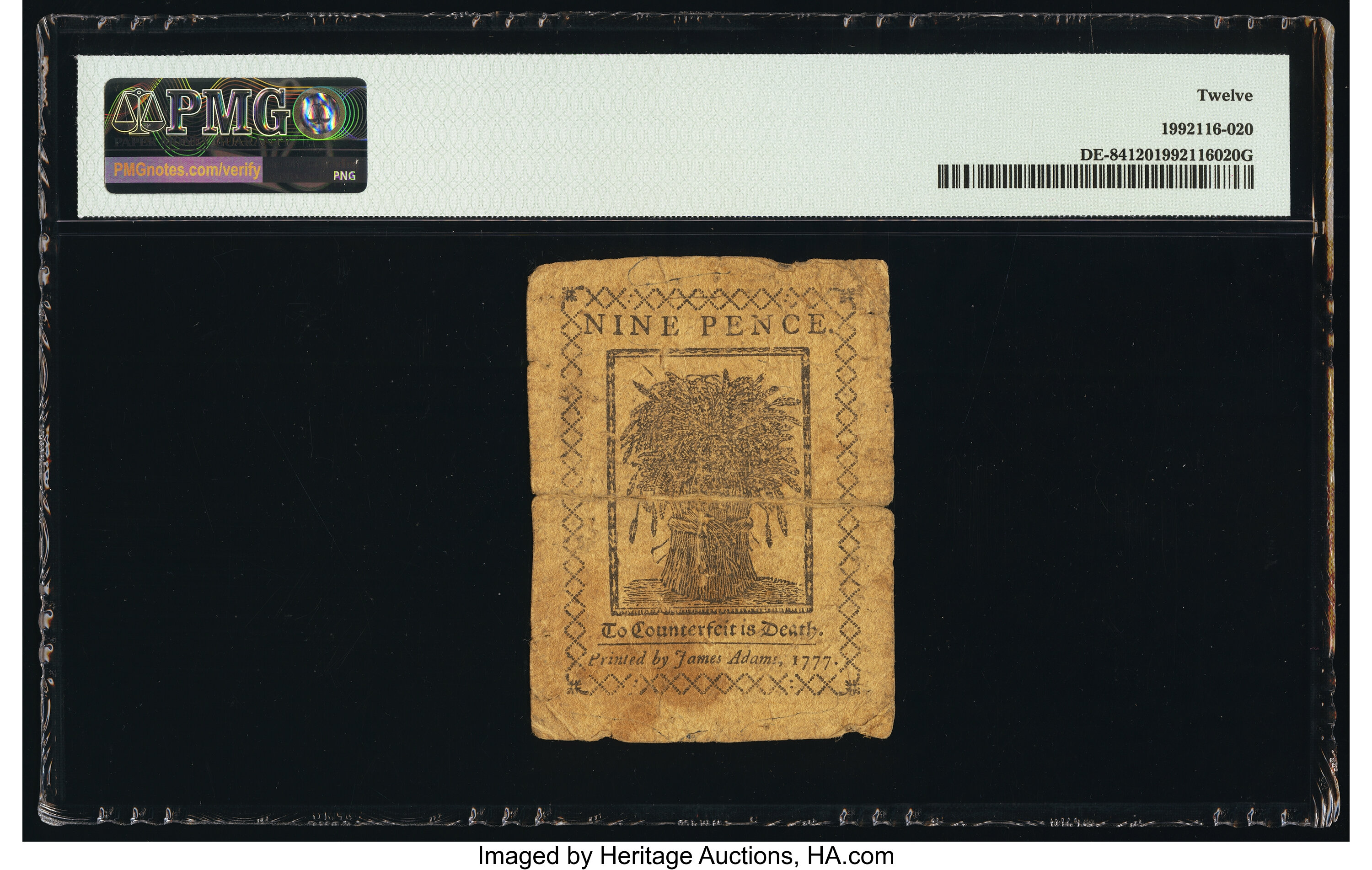 image for: Delaware May 1, 1777 9d PMG Fine 12....