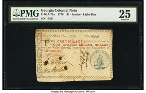 image for: Georgia 1776 $1 PMG Very Fine 25....