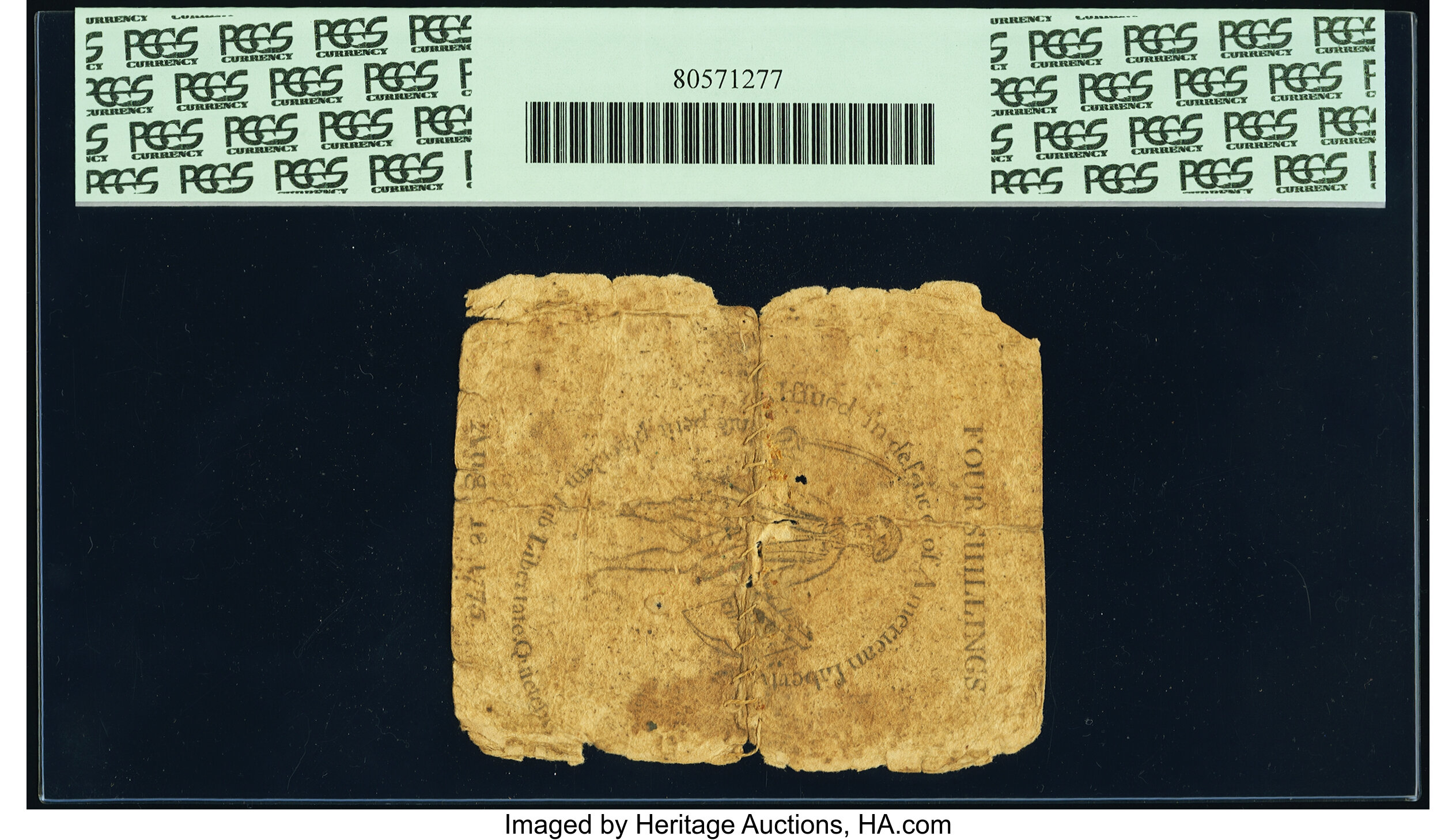 image for: Massachusetts August 18, 1775 4s PCGS Apparent About Good 3....