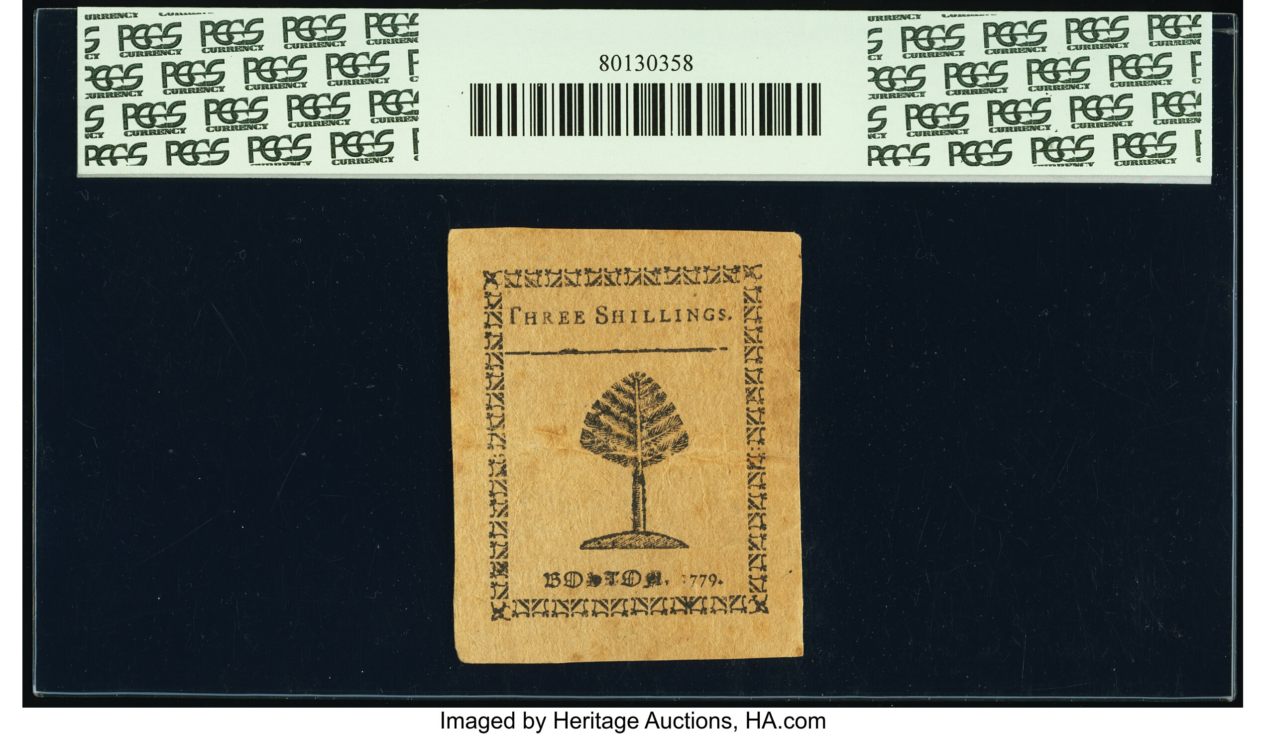 image for: Massachusetts 1779 3s PCGS Very Fine 30....