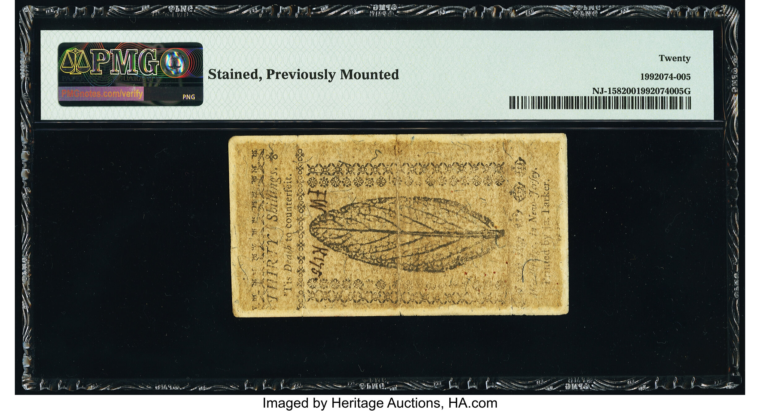 image for: New Jersey December 31, 1763 30s PMG Very Fine 20....