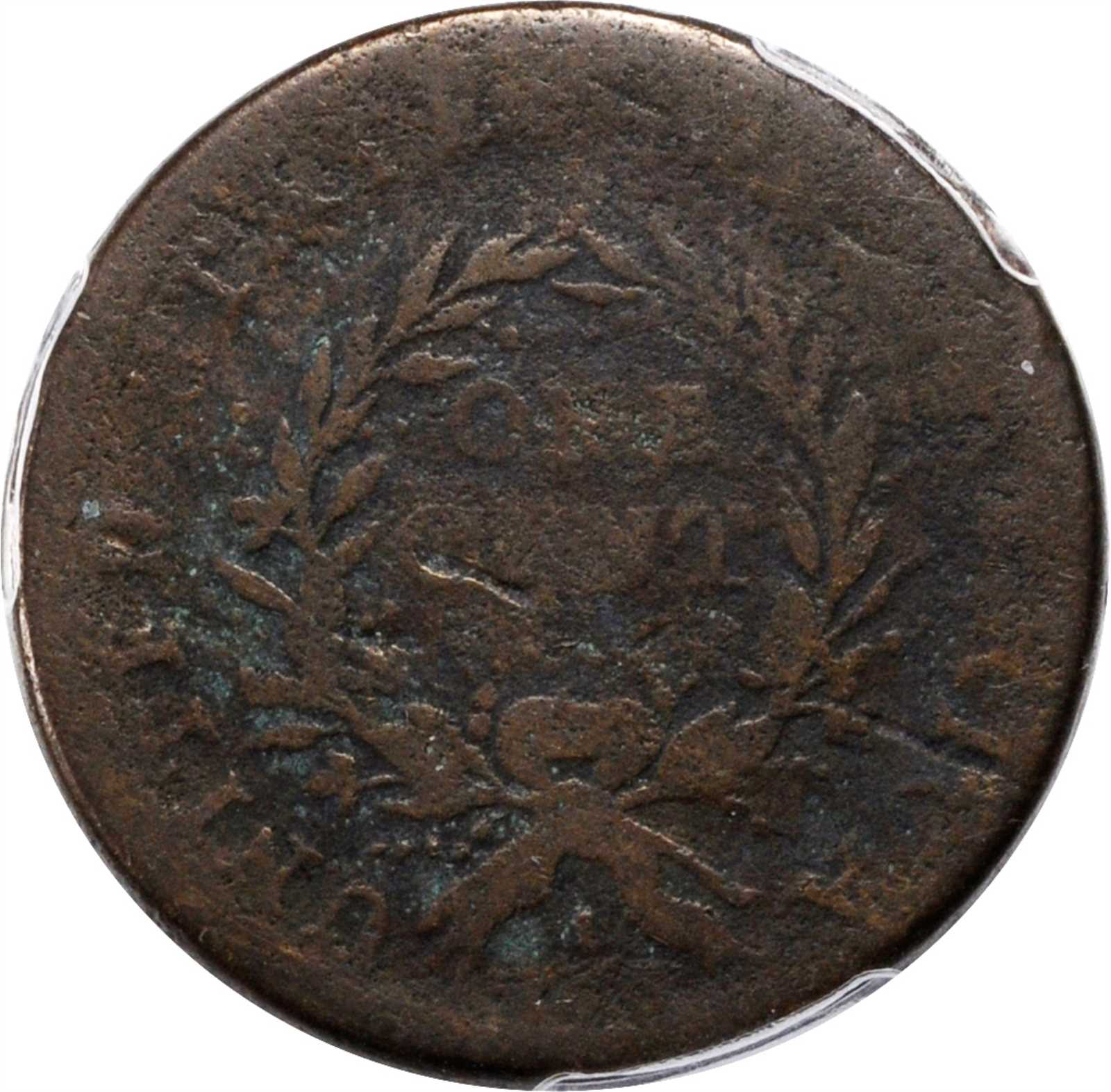 image for: 1793 Flowing Hair Cent. Wreath Reverse. S-5. Rarity-4. Vine and Bars Edge. AG Details--Damage (PCGS).