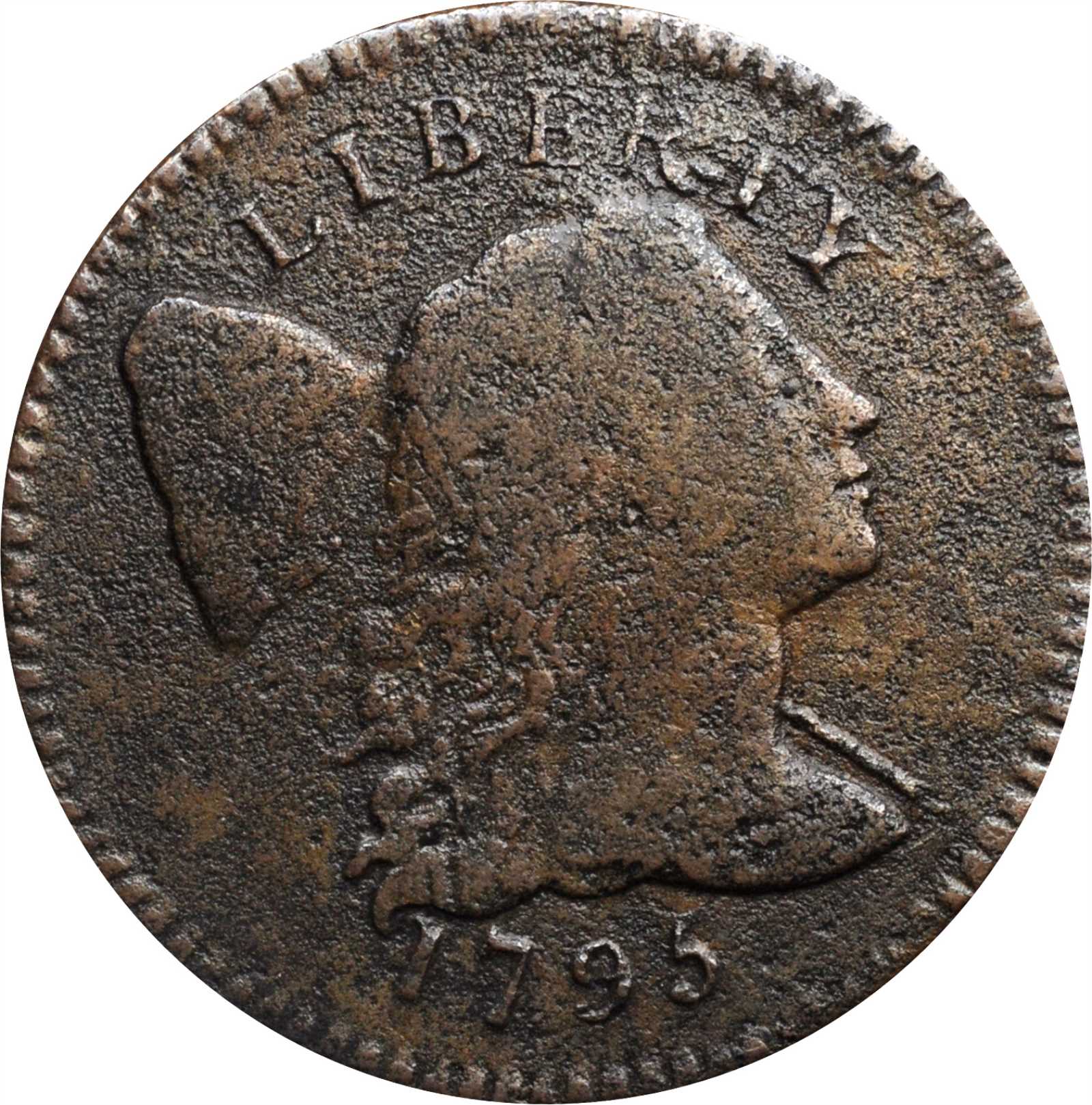 image for: 1795 Liberty Cap Cent. S-73. Rarity-5. Lettered Edge. Very Good, Corrosion.