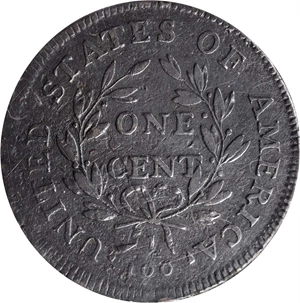 image for: 1798 Draped Bust Cent. S-177. Rarity-4+. Style II Hair. Fine-12 Details--Corroded, Scratched (ANACS).