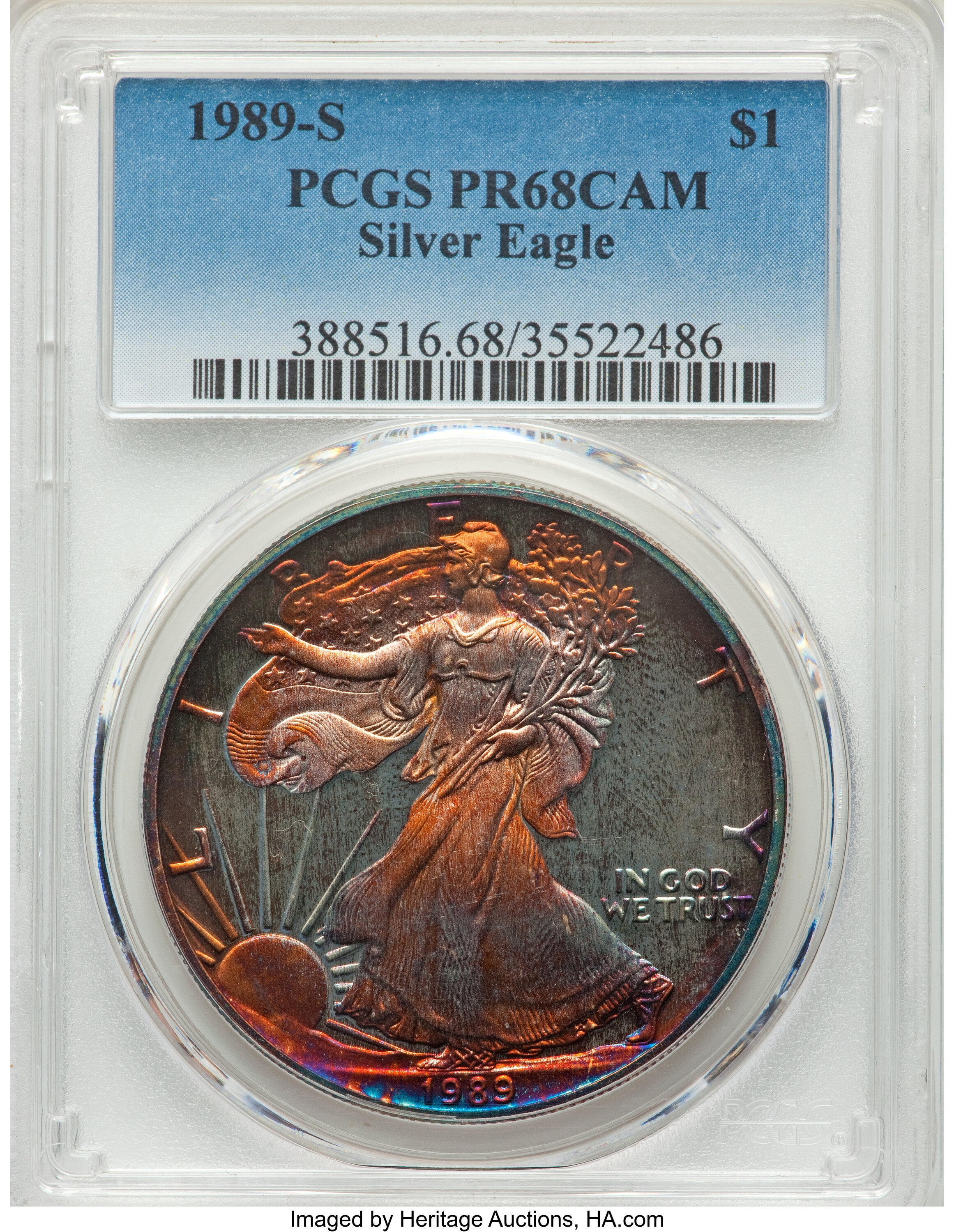 1989-S $1  Silver Eagle PR DCAM PR65 DCAM CAC thumbnail 19
