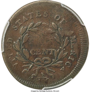 image for: 1795 1/2 C Plain Edge, Punctuated Date, C-2b, B-2b, R.6 -- Double Struck -- VG10 PCGS....