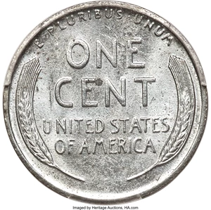 image for: 1944 1C Struck on a Zinc-Coated Steel Planchet MS64 PCGS....