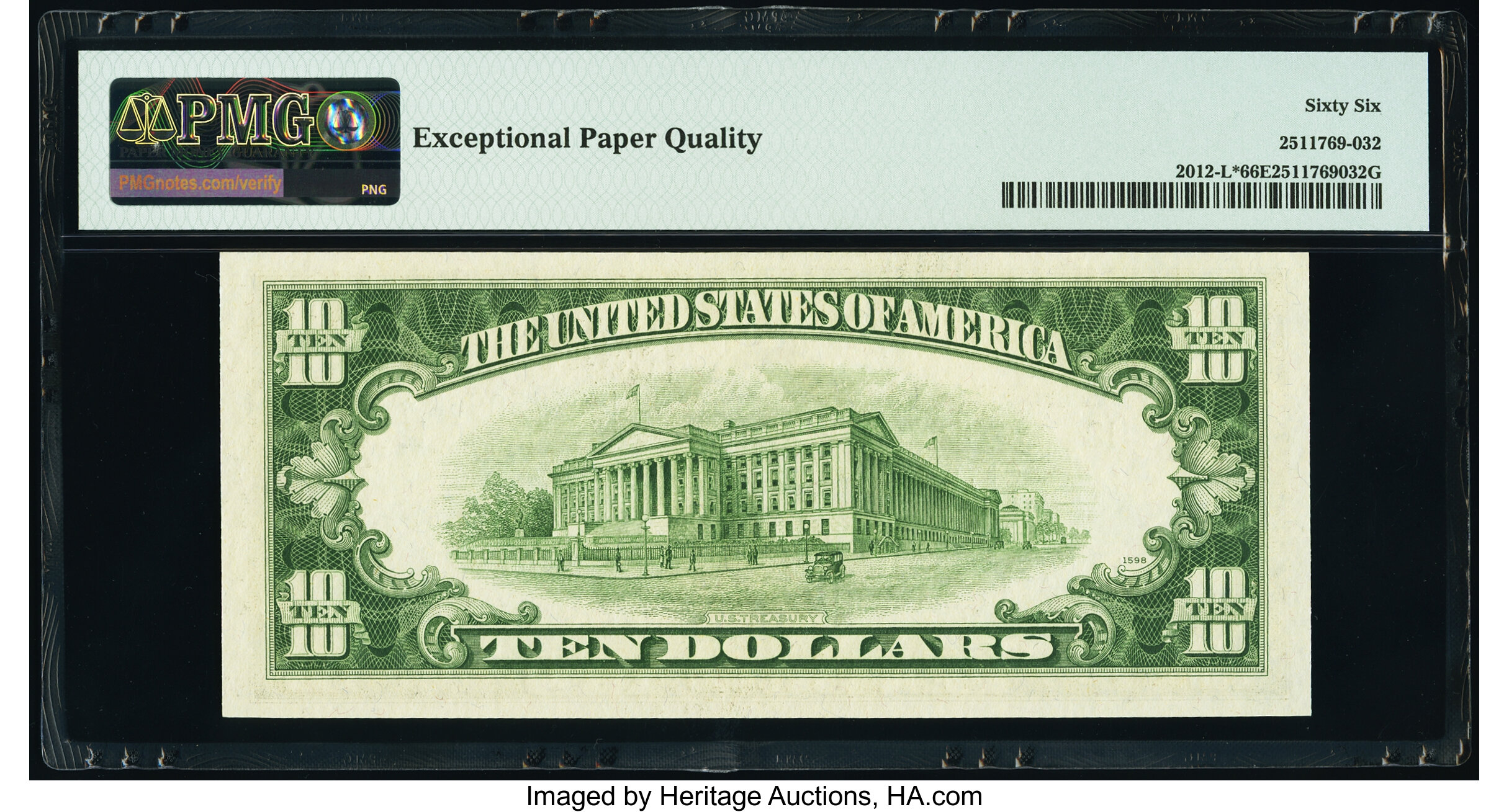 image for: Fr. 2012-L* $10 1950B Federal Reserve Star Note. PMG Gem Uncirculated 66 EPQ....