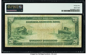 image for: Fr. 982 $20 1914 Federal Reserve Note PMG Very Fine 25....