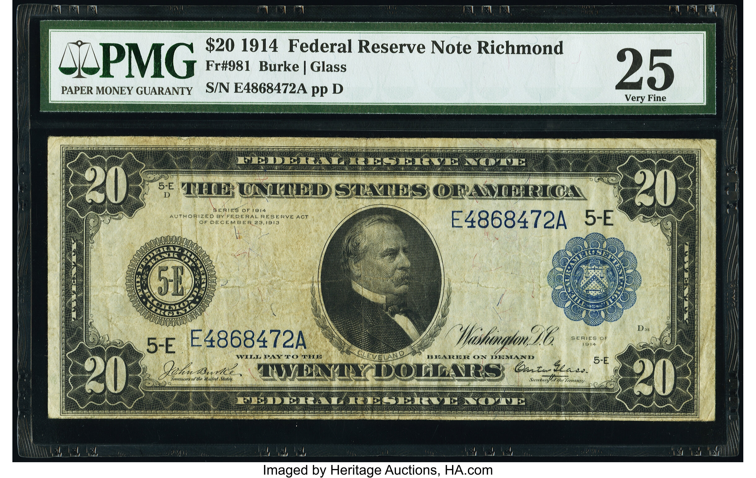 image for: Fr. 981 $20 1914 Federal Reserve Note PMG Very Fine 25....