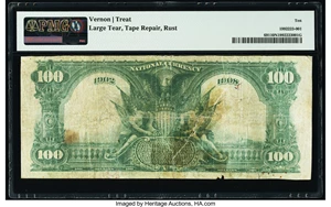 image for: Aurora, IL - $100 1902 Date Back Fr. 691 The Merchants National Bank Ch. # (M)3854 PMG Very Good 10 Net....