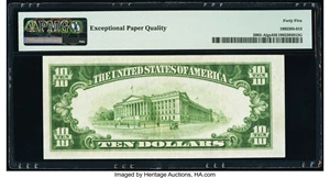 image for: Fr. 2002-A $10 1928B Light Green Seal Federal Reserve Note. PMG Choice Extremely Fine 45 EPQ....