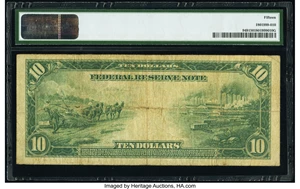 image for: Fr. 949 $10 1914 Federal Reserve Note PMG Choice Fine 15....