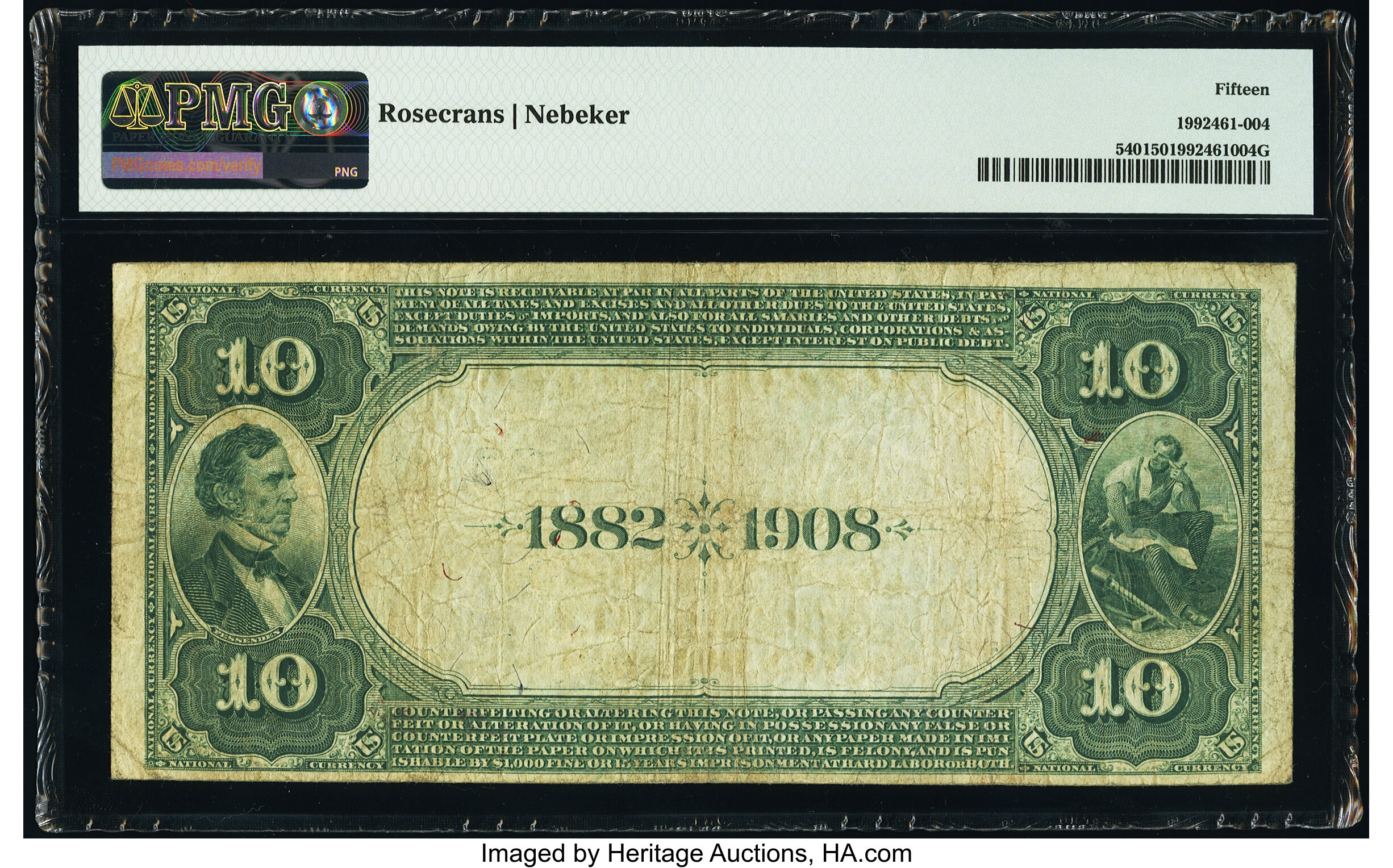 image for: Saint Paul, MN - $10 1882 Date Back Fr. 540 The Merchants National Bank Ch. # (M)2020 PMG Choice Fine 15....