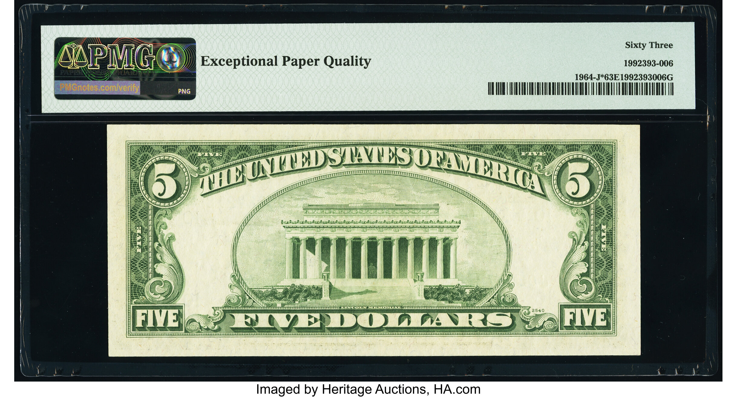 image for: Fr. 1964-J* $5 1950C Federal Reserve Star Note. PMG Choice Uncirculated 63 EPQ....