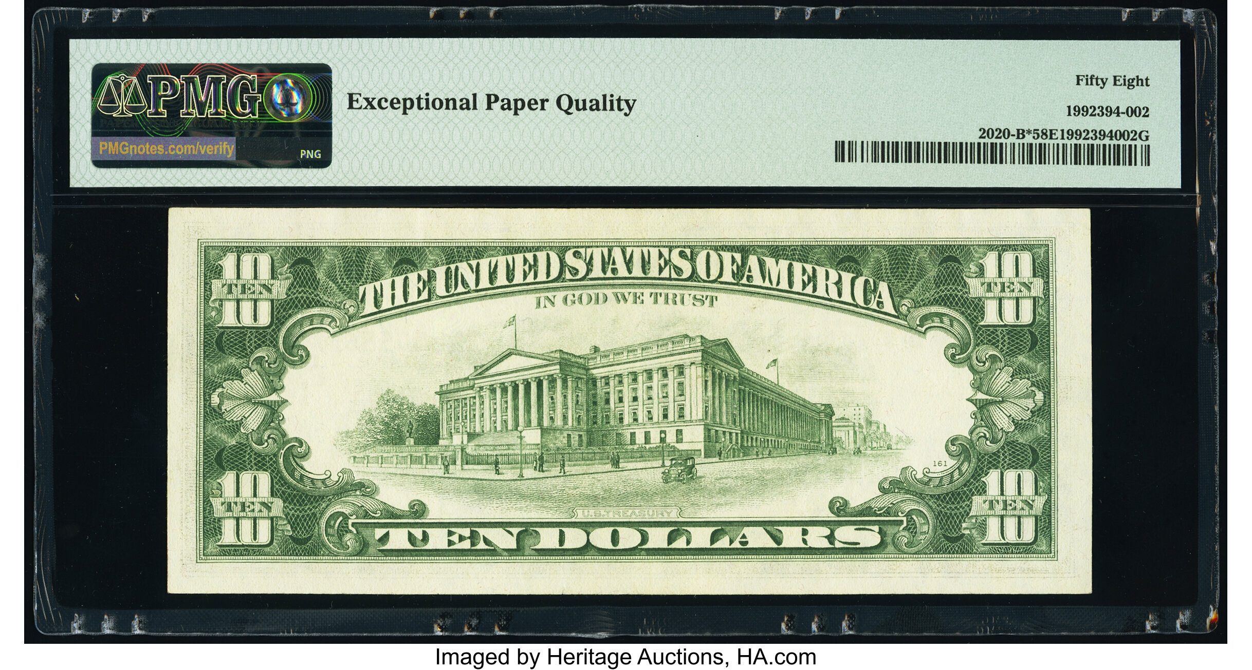 image for: Fr. 2020-B* $10 1969B Federal Reserve Star Note. PMG Choice About Unc 58 EPQ....