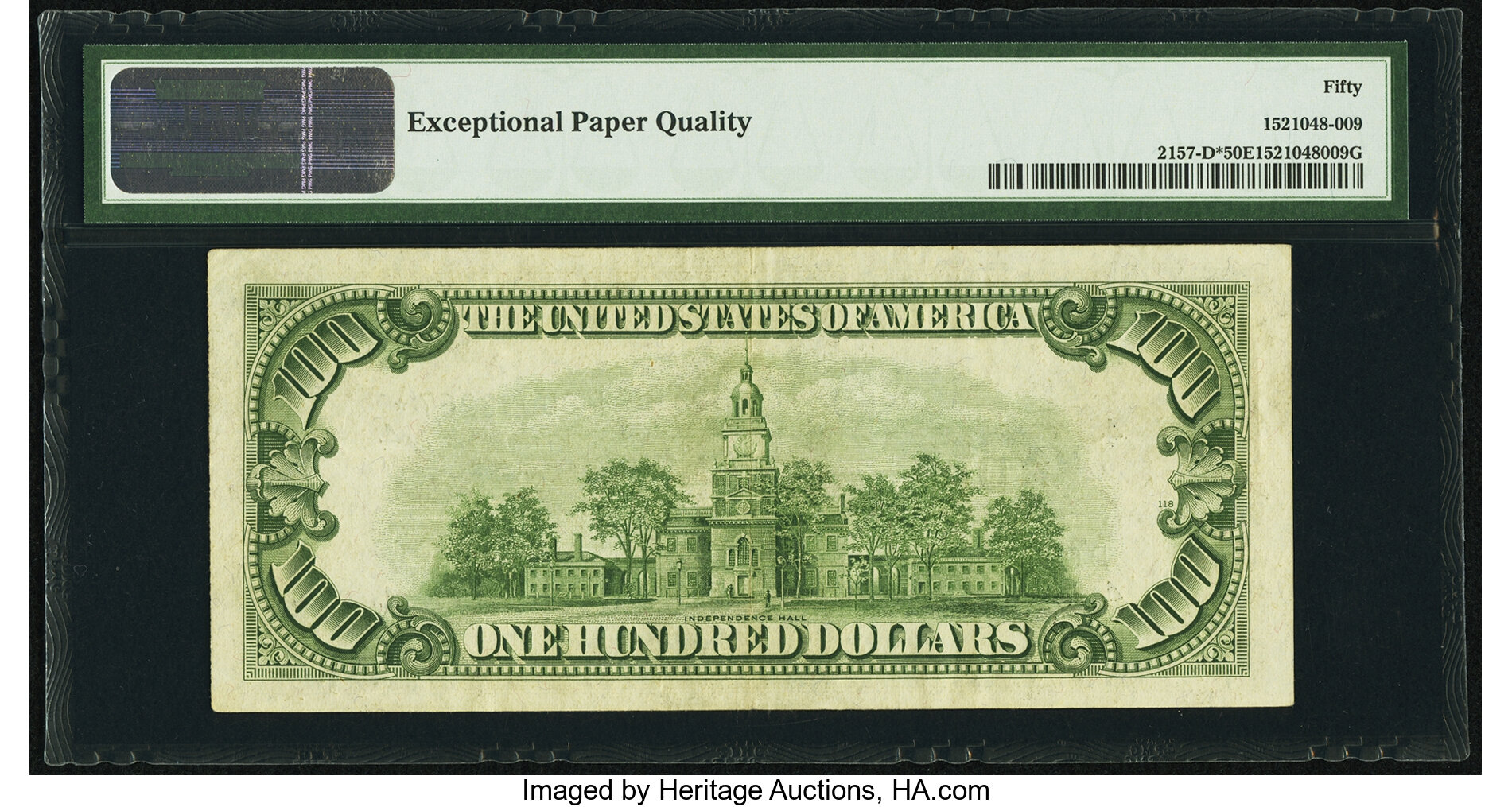 image for: Fr. 2157-D* $100 1950 Federal Reserve Note. PMG About Uncirculated 50 EPQ....