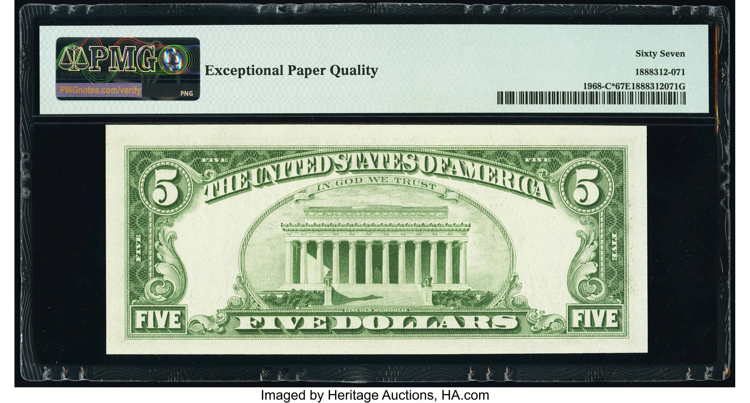 image for: Fr. 1968-C* $5 1963A Federal Reserve Star Note. PMG Superb Gem Unc 67 EPQ....