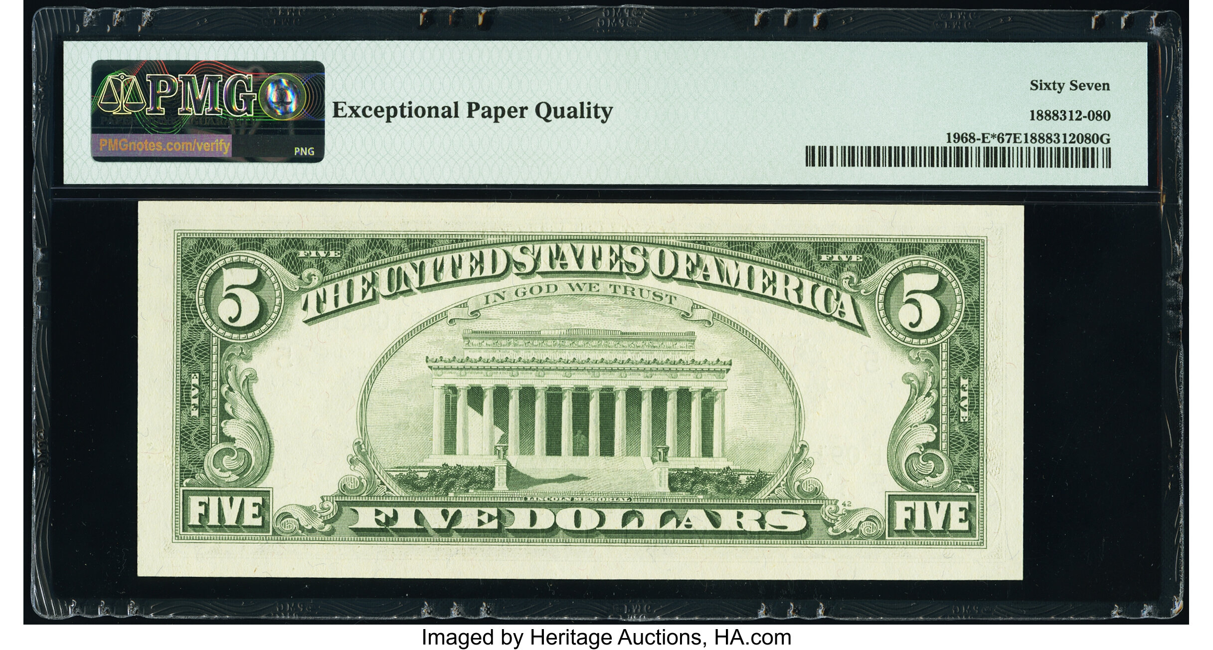 image for: Fr. 1968-E* $5 1963A Federal Reserve Star Note. PMG Superb Gem Unc 67 EPQ....