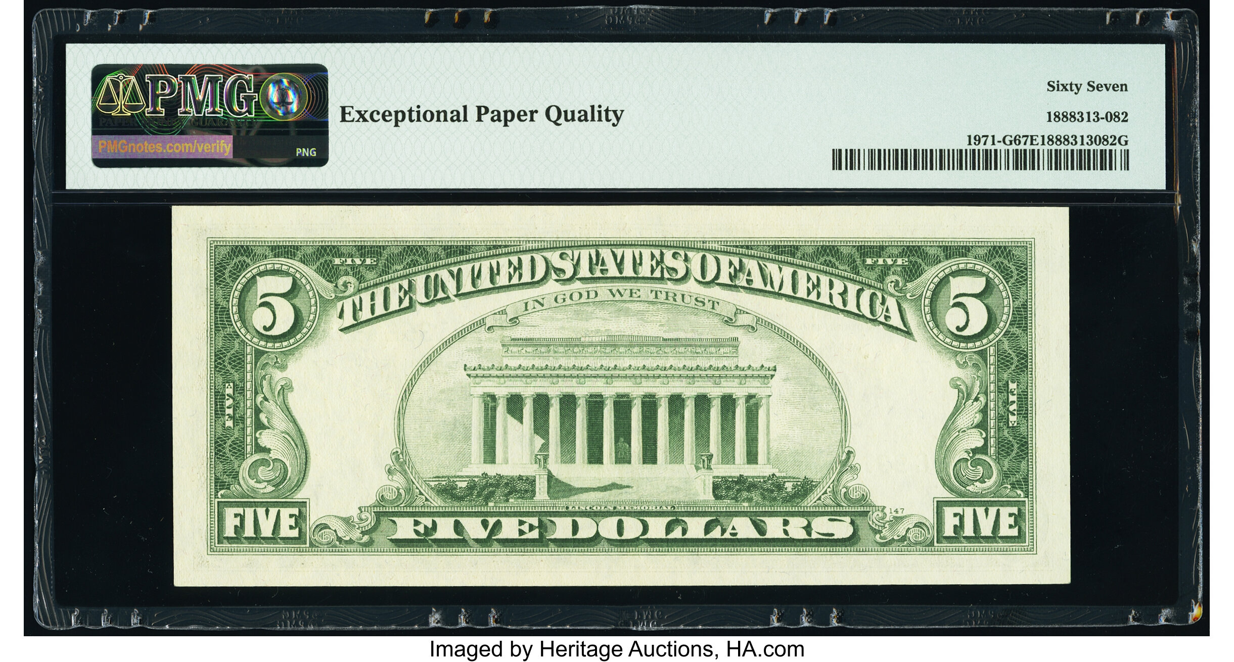 image for: Fr. 1971-G $5 1969B Federal Reserve Note. PMG Superb Gem Unc 67 EPQ....