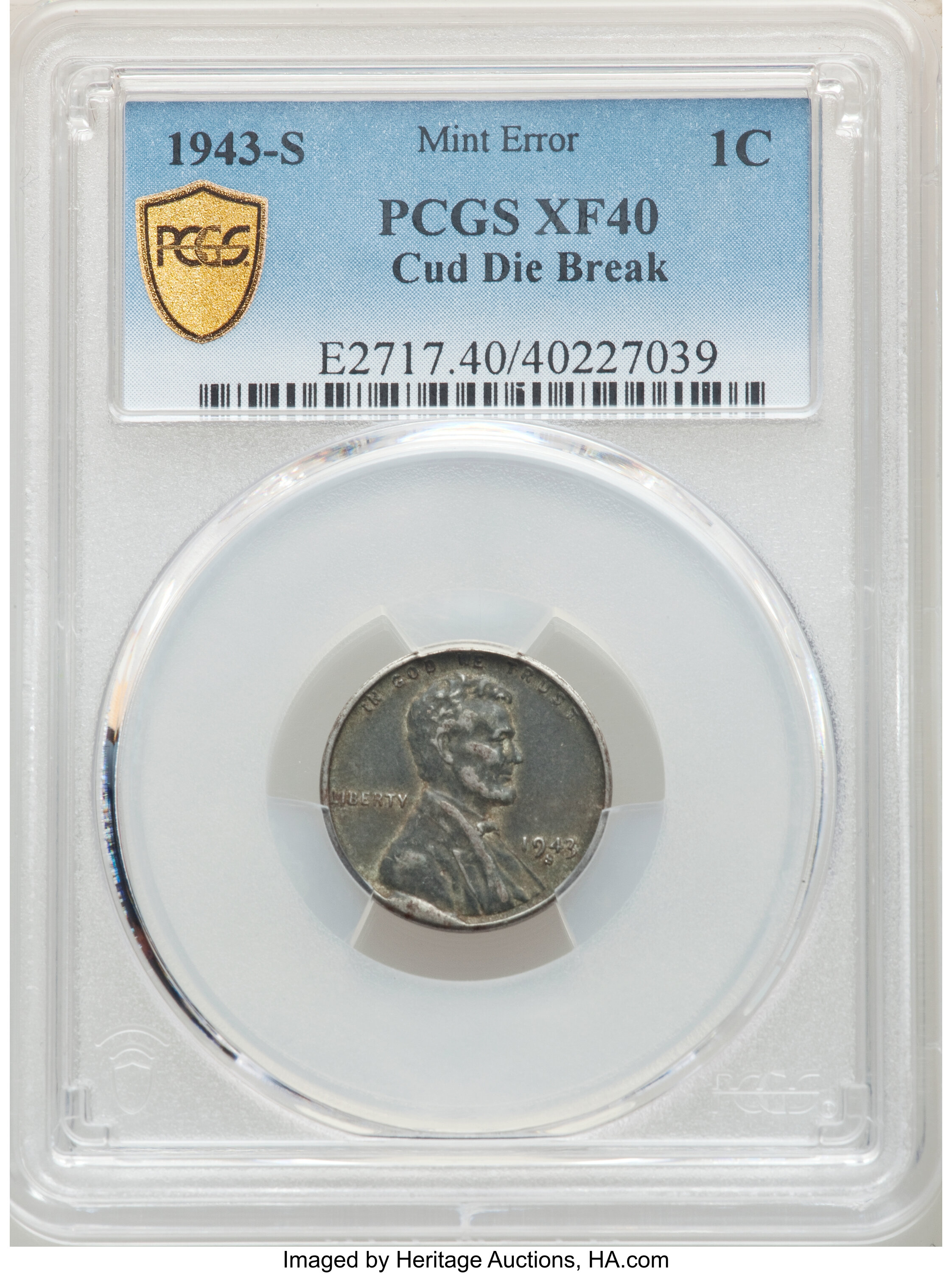 1943-S 1c Steel VF25 CAC thumbnail 8