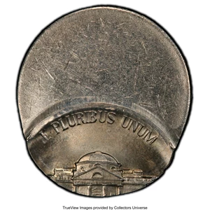 image for: 1976-D 5C Jefferson Nickel -- Struck 75% Off Center -- MS64 PCGS. From The Don Bonser Error Coin Collection Part III....