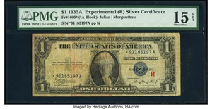 image for: Fr. 1609* $1 1935A R Silver Certificate Star. PMG Choice Fine 15 Net....