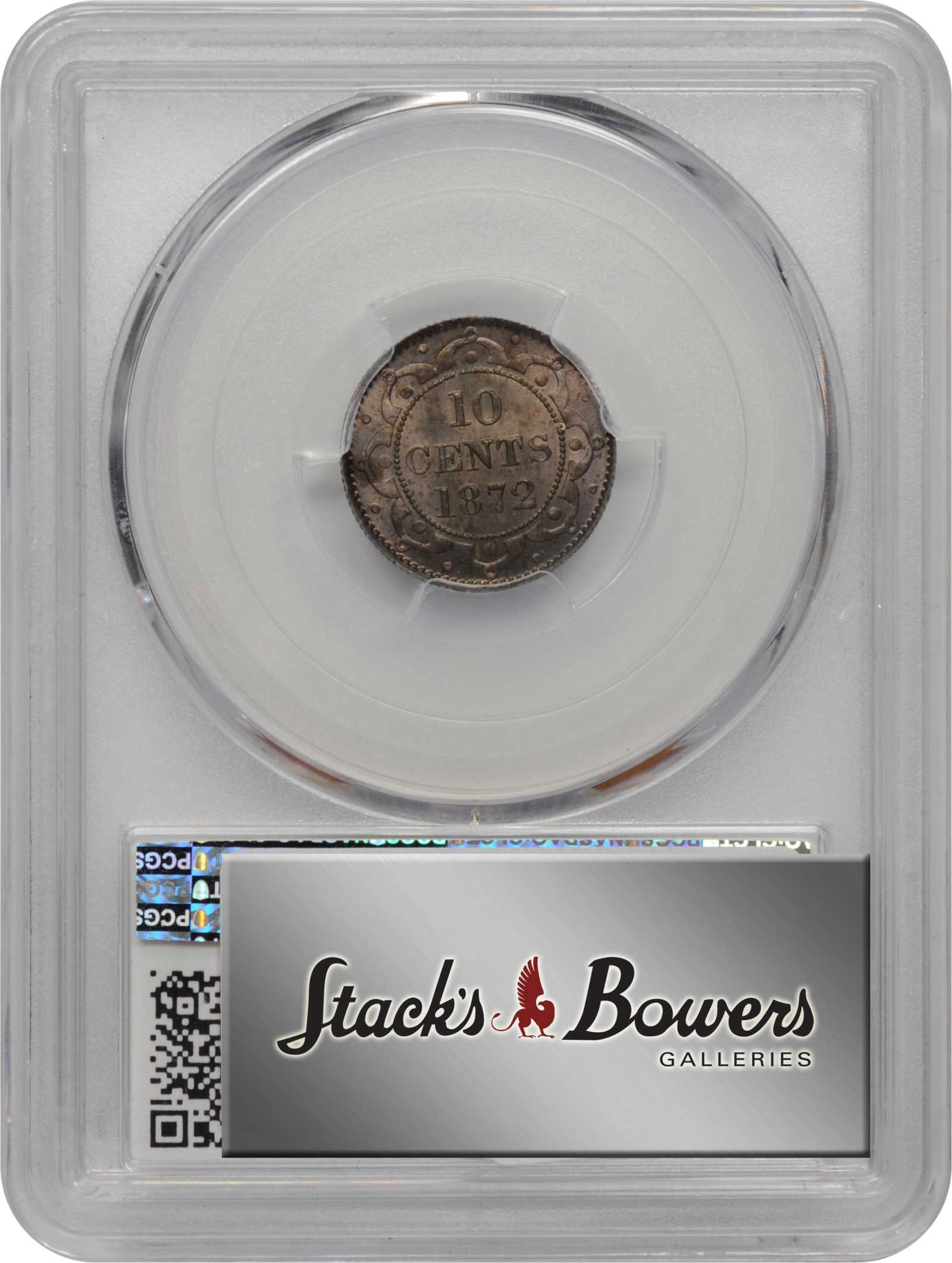 image for: CANADA. Newfoundland. 10 Cents, 1872-H. Heaton Mint. Victoria. PCGS MS-67 Gold Shield.