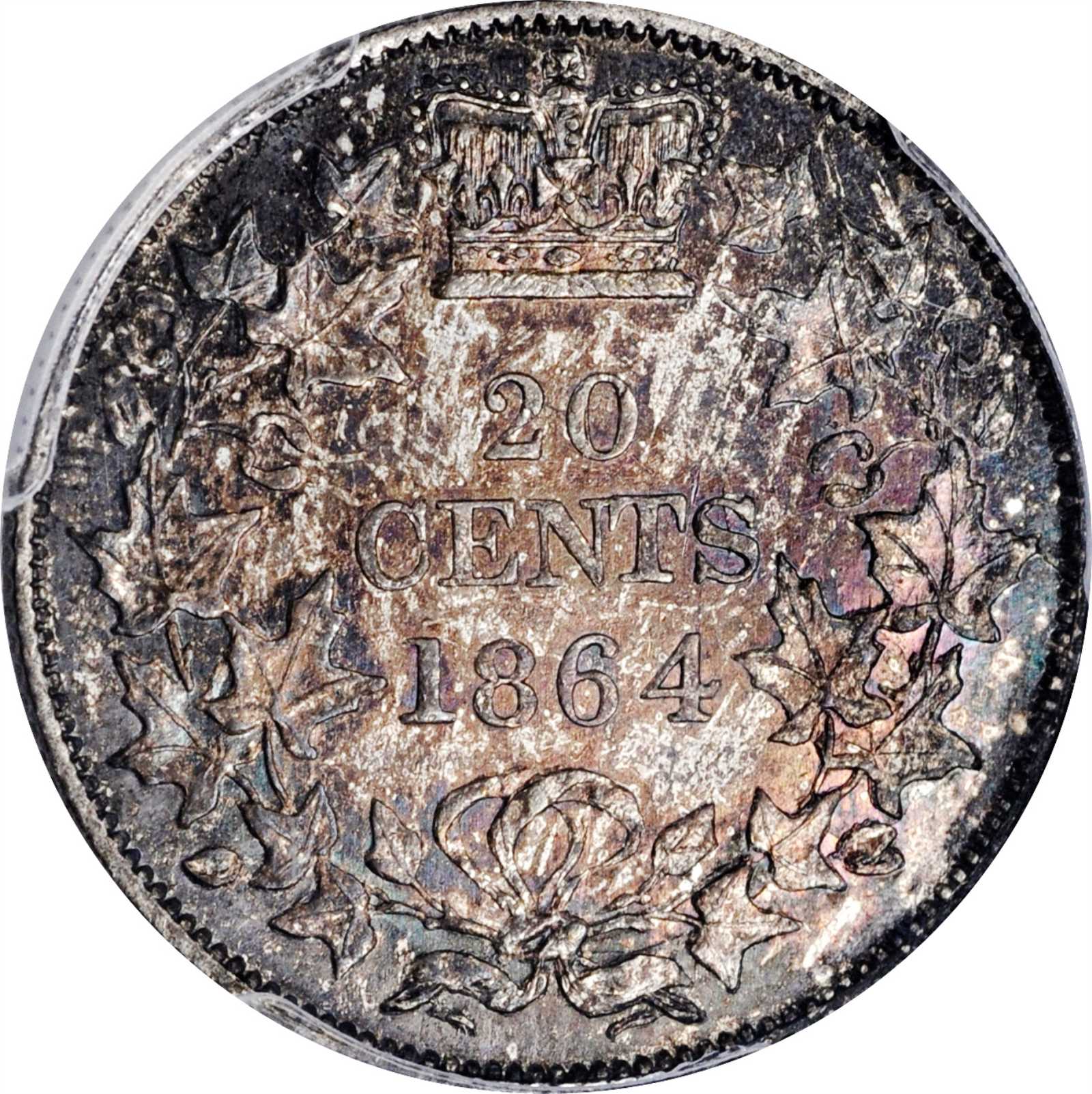 image for: CANADA. New Brunswick. 20 Cents, 1864. London Mint. Victoria. PCGS MS-62 Gold Shield.