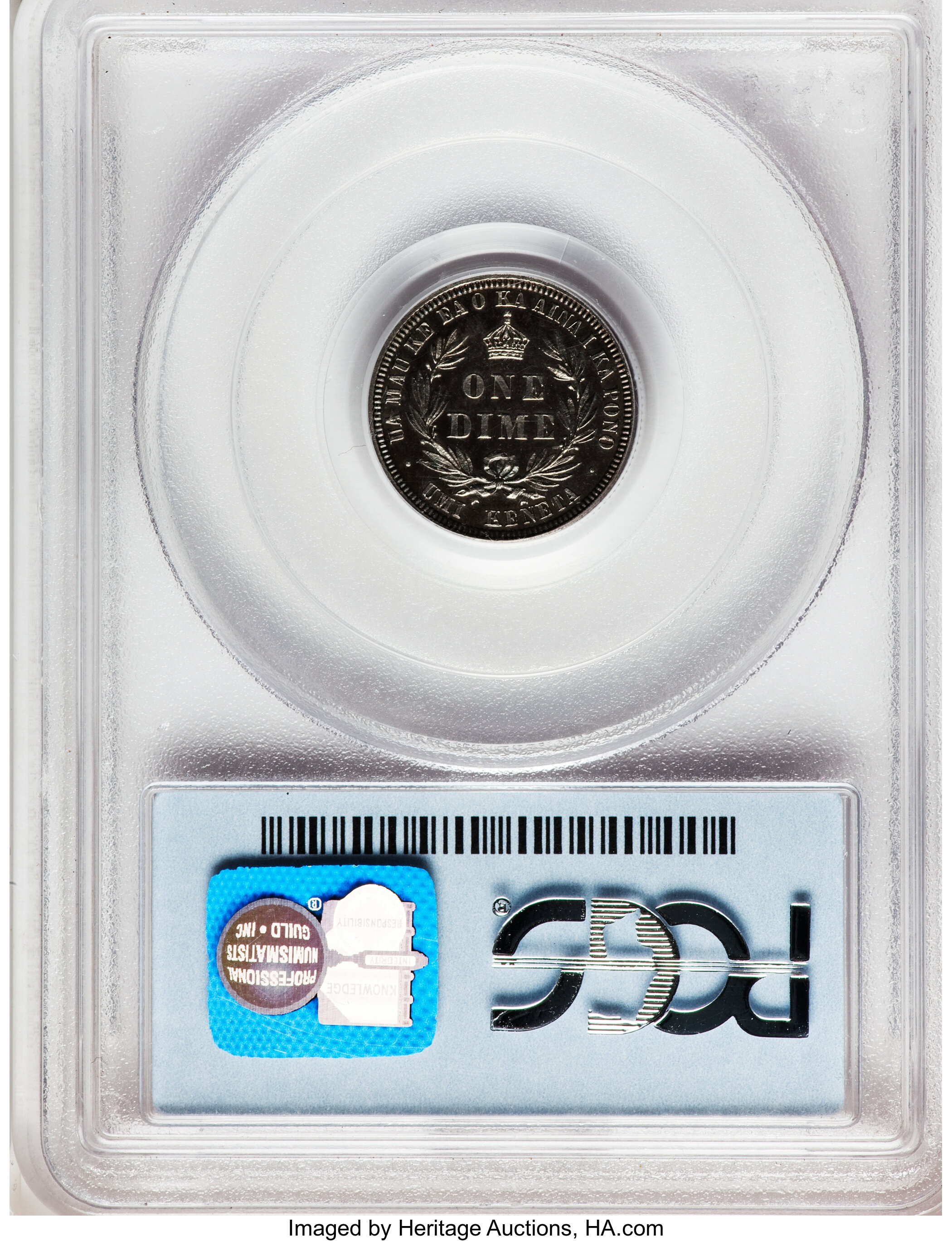 image for: 1883 10C Hawaii Ten Cents PR63 PCGS. KM-3. ...