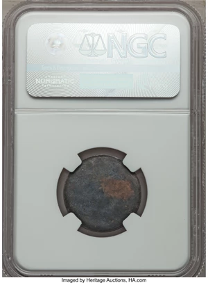image for: 1850 $5 Mormon Five Dollar, Uniface Obverse Copper Restrike, K-7, R.7, MS62 Brown NGC....