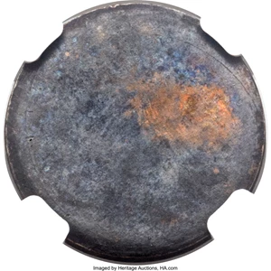 image for: 1850 $5 Mormon Five Dollar, Uniface Obverse Copper Restrike, K-7, R.7, MS62 Brown NGC....
