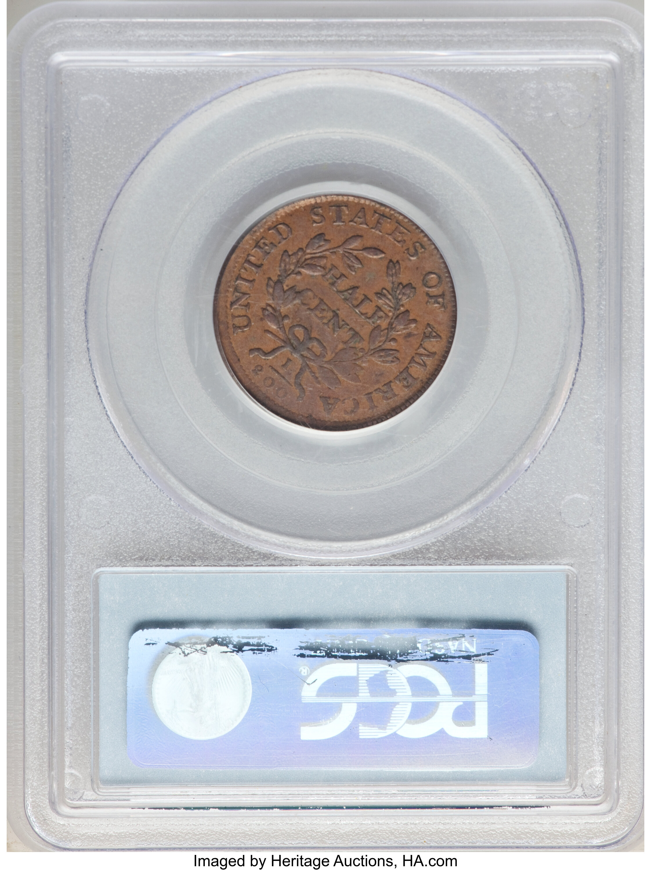1806 1/2c Large 6, Stems MS BN AU53 BN CAC thumbnail 2