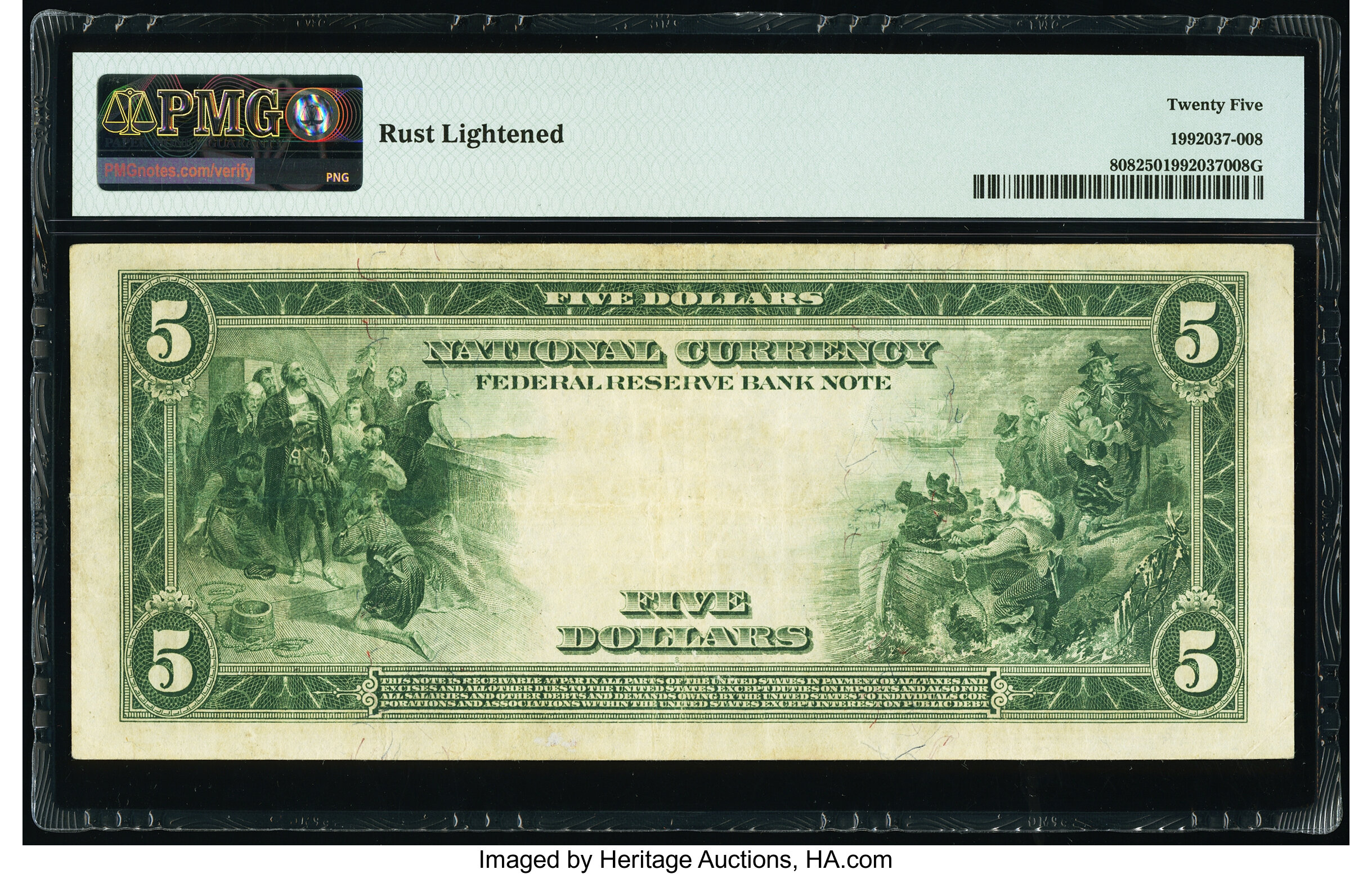 image for: Fr. 808 $5 1915 Federal Reserve Bank Note PMG Very Fine 25....
