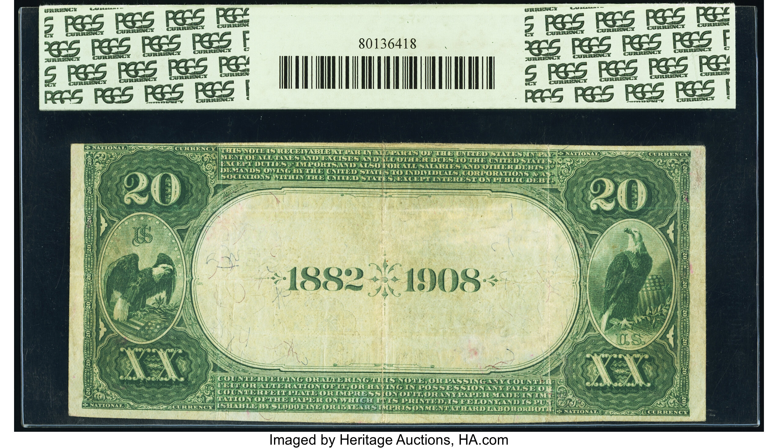 image for: Hornell, NY - $20 1882 Date Back Fr. 556 The Citizens National Bank Ch. # (E)2522 PCGS Very Fine 25....