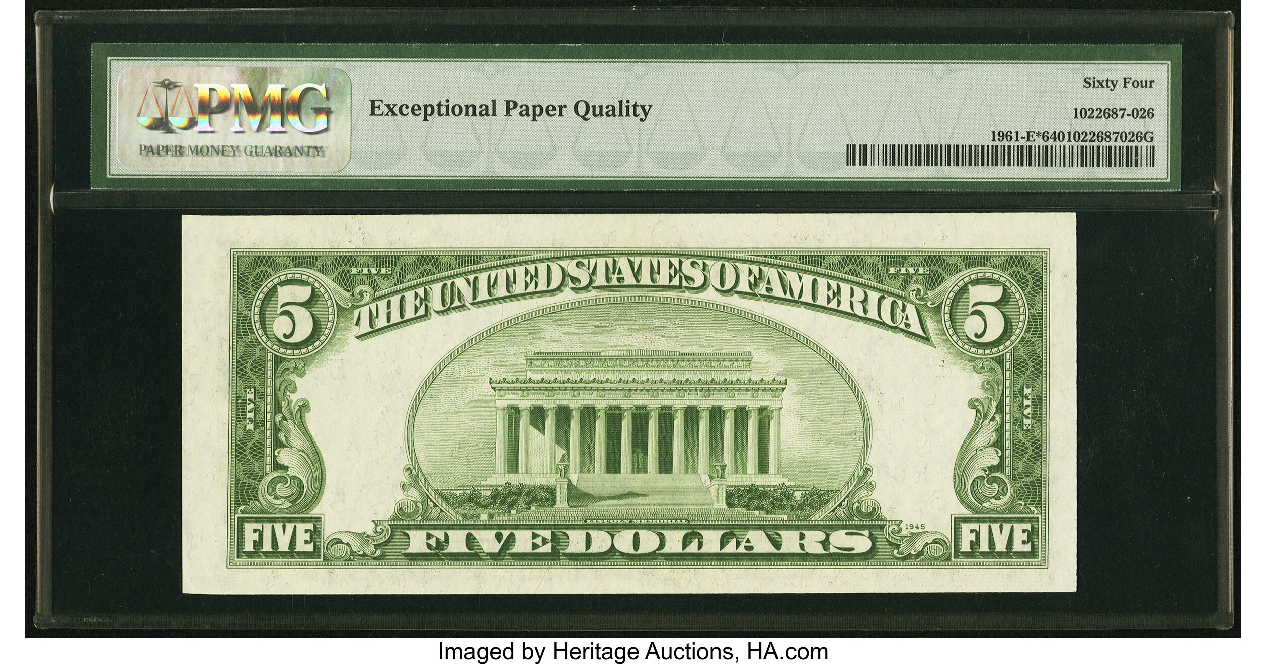 image for: Fr. 1961-E* $5 1950 Wide I Federal Reserve Star Note. PMG Choice Uncirculated 64 EPQ....