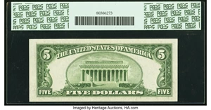 image for: Fr. 1961-G* $5 1950 Wide I Federal Reserve Star Note. PCGS Gem New 65PPQ....