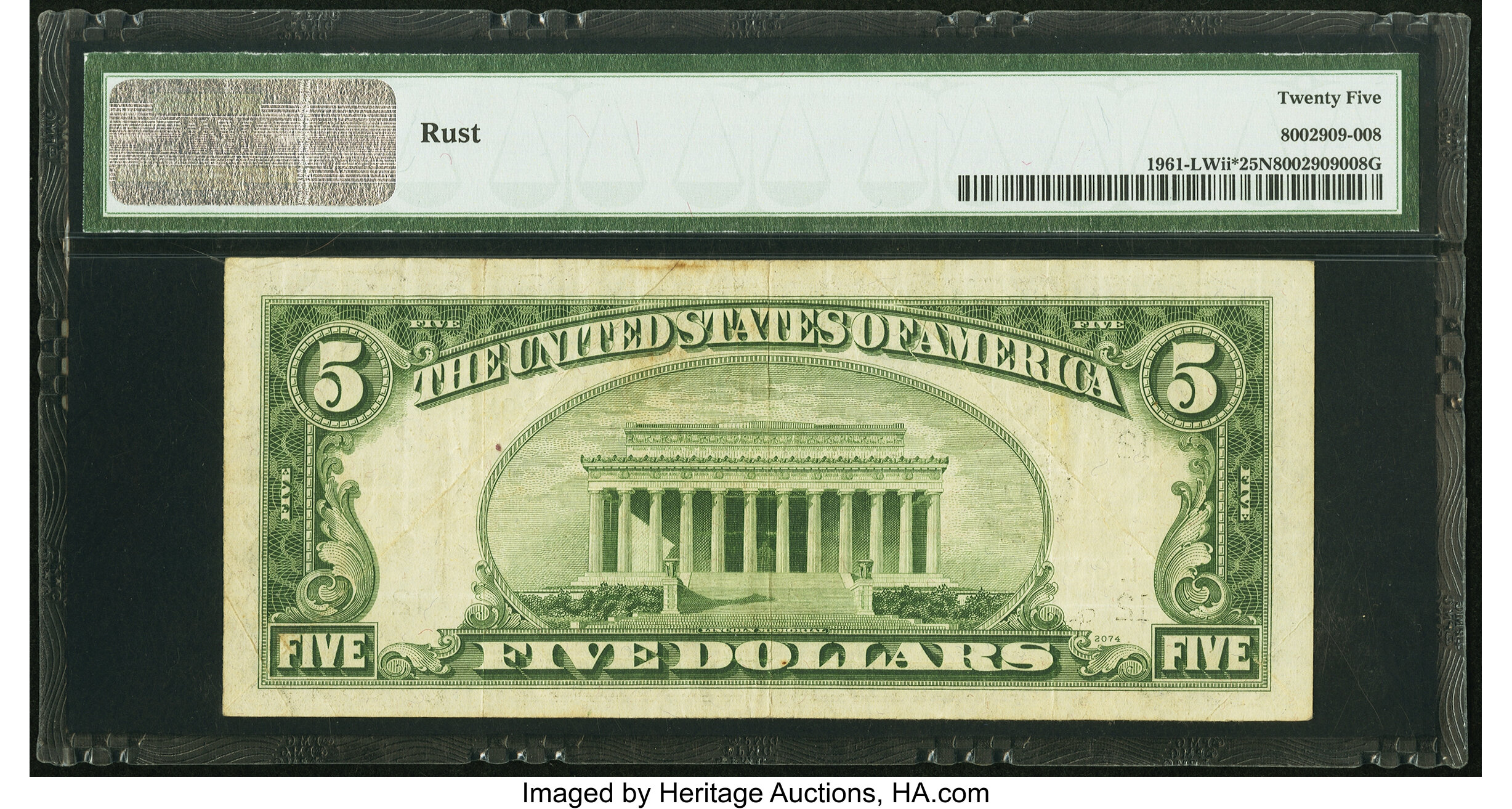 image for: Fr. 1961-L* $5 1950 Wide II Federal Reserve Star Note. PMG Very Fine 25 Net....
