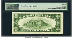 image for: Fr. 2010-D* $10 1950 Wide Federal Reserve Star Note. PMG Gem Uncirculated 65 EPQ....