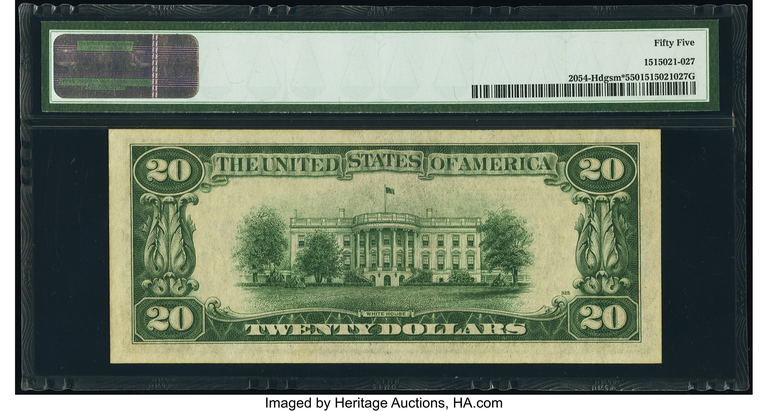 image for: Fr. 2054-H* $20 1934 Dark Green Seal Mule Federal Reserve Star Note. PMG About Uncirculated 55....