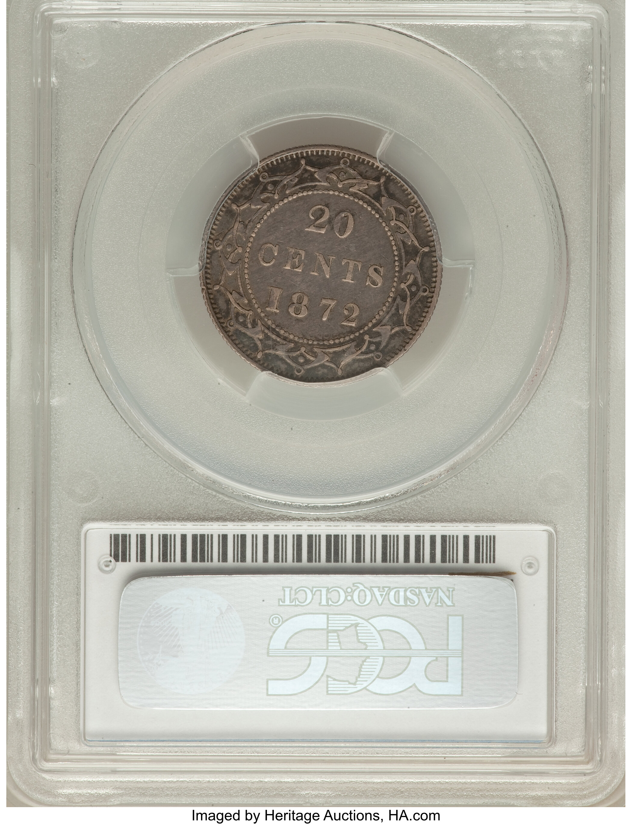image for: Newfoundland. Victoria 20 Cents 1872-H XF40 PCGS