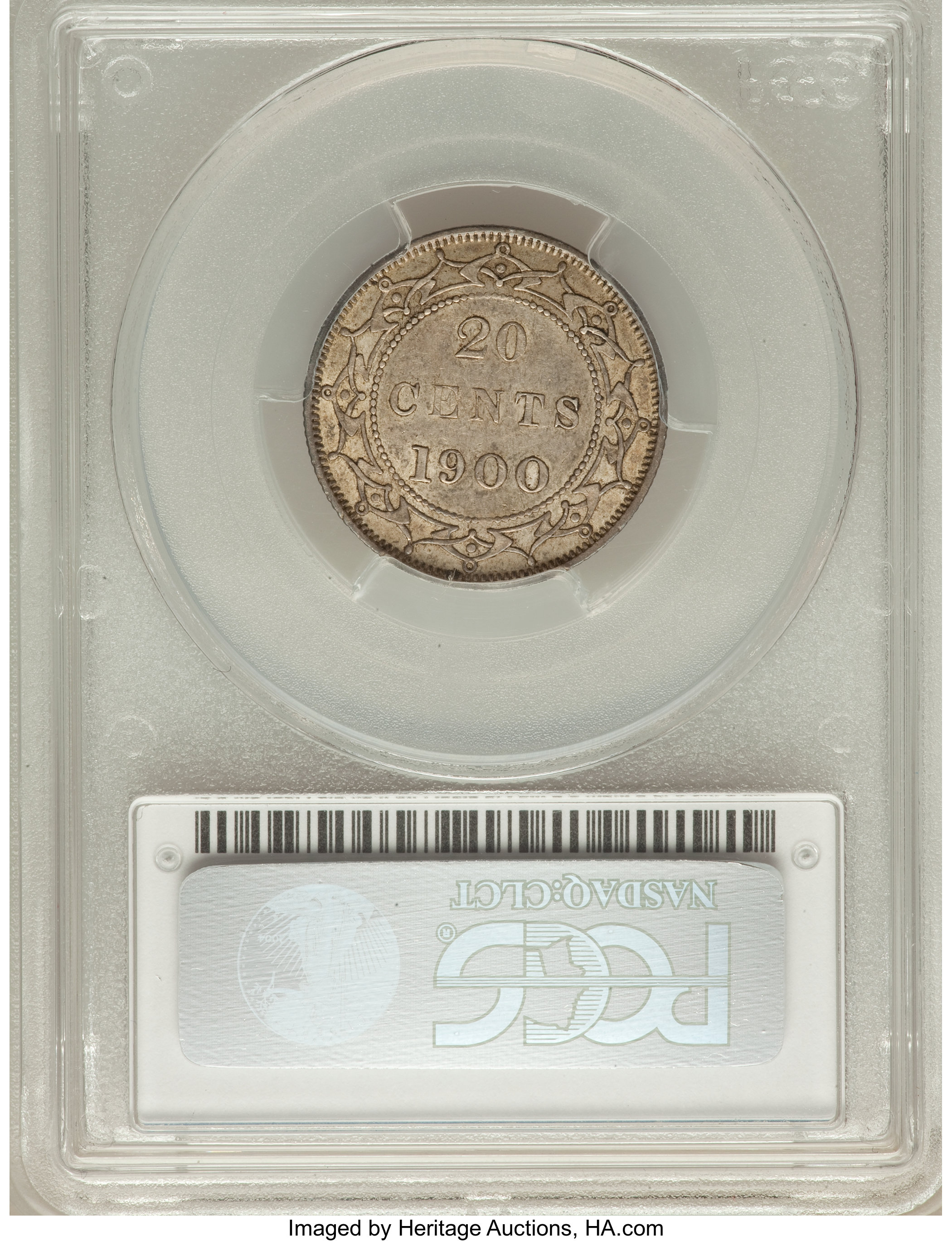 image for: Newfoundland. Victoria 20 Cents 1900 AU53 PCGS