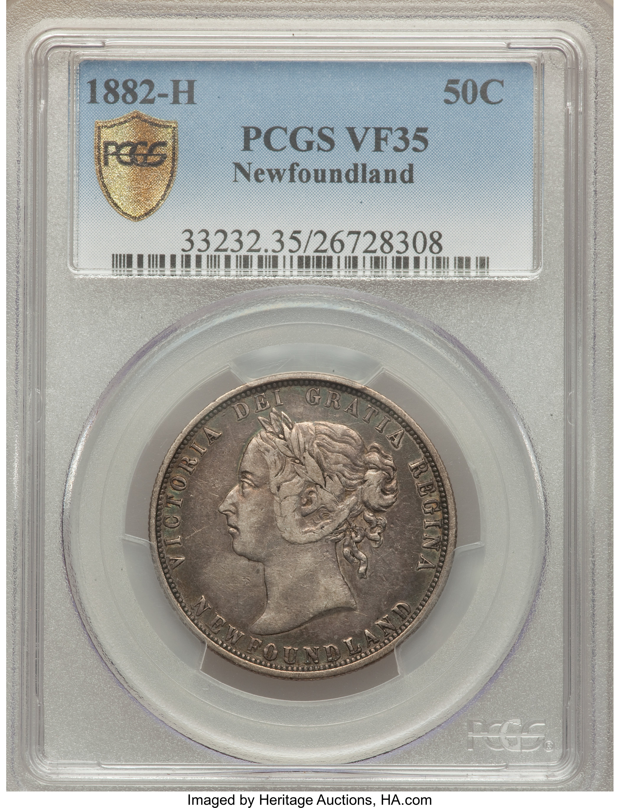 image for: Newfoundland. Victoria 50 Cents 1882-H VF35 PCGS