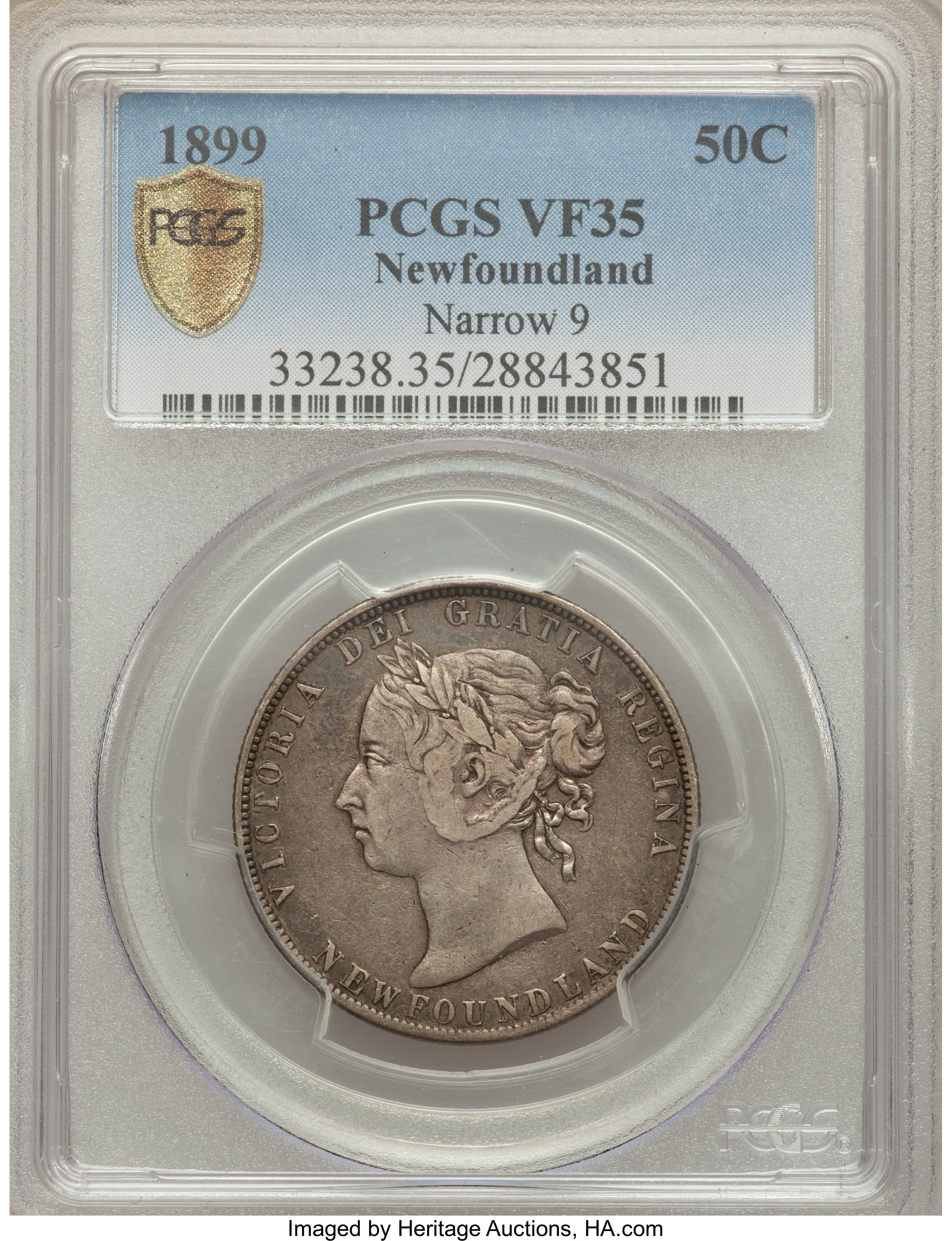 image for: Newfoundland. Victoria 50 Cents 1899 VF35 PCGS