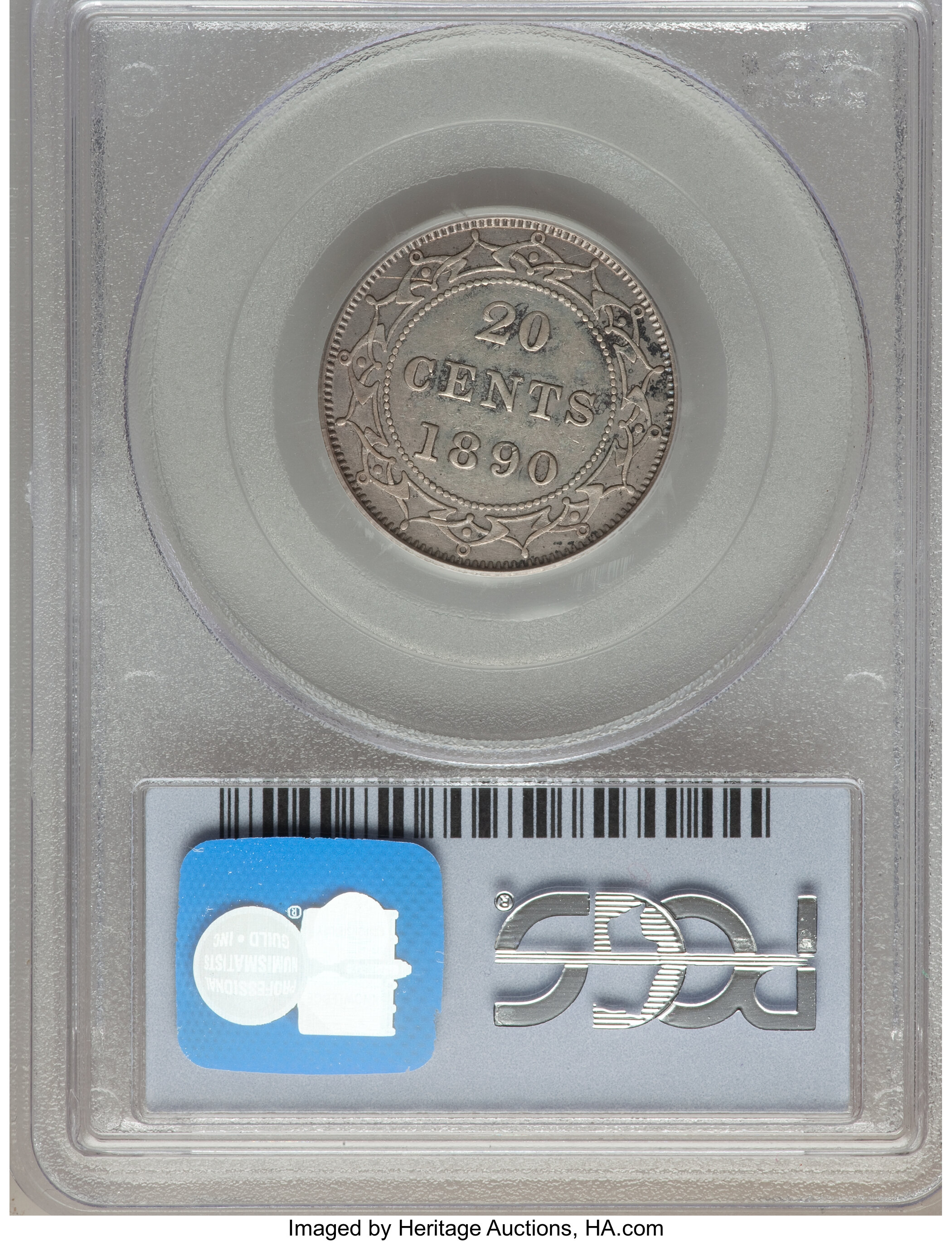 image for: Newfoundland. Victoria 20 Cents 1890 XF45 PCGS