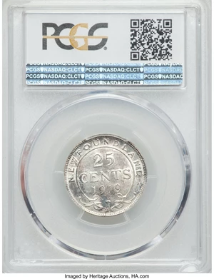 image for: Newfoundland. George V 25 Cents 1919-C AU58 PCGS