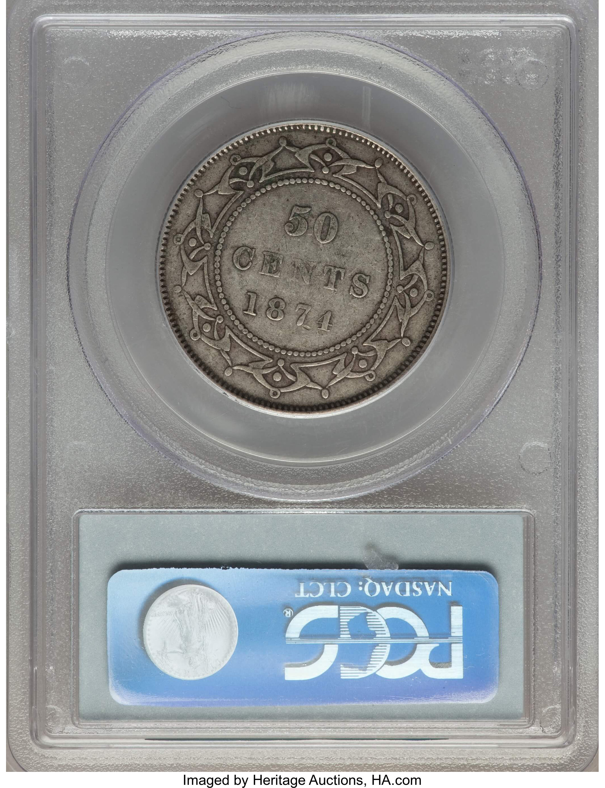 image for: Newfoundland. Victoria 50 Cents 1874 VF30 PCGS