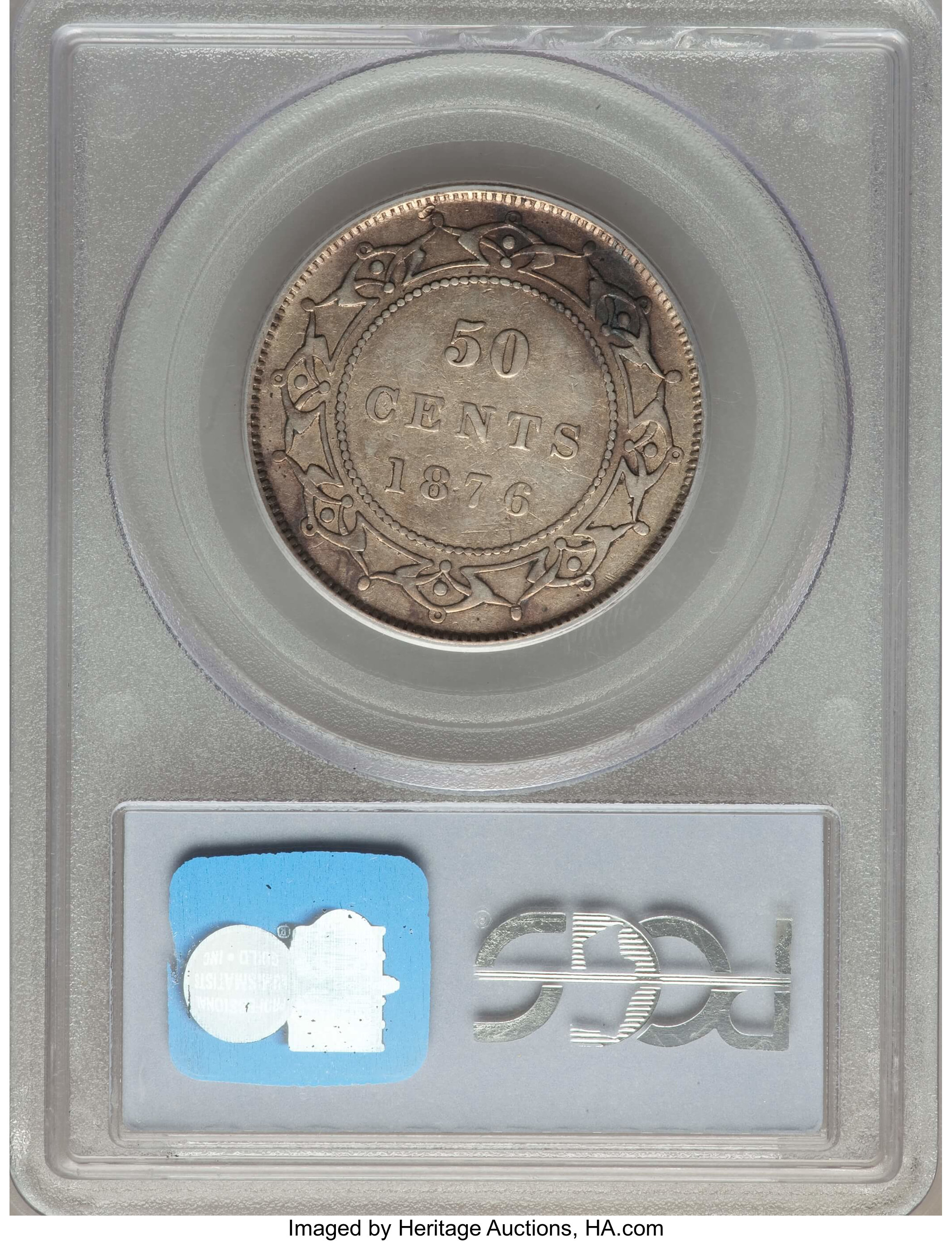 image for: Newfoundland. Victoria 50 Cents 1876-H VF25 PCGS