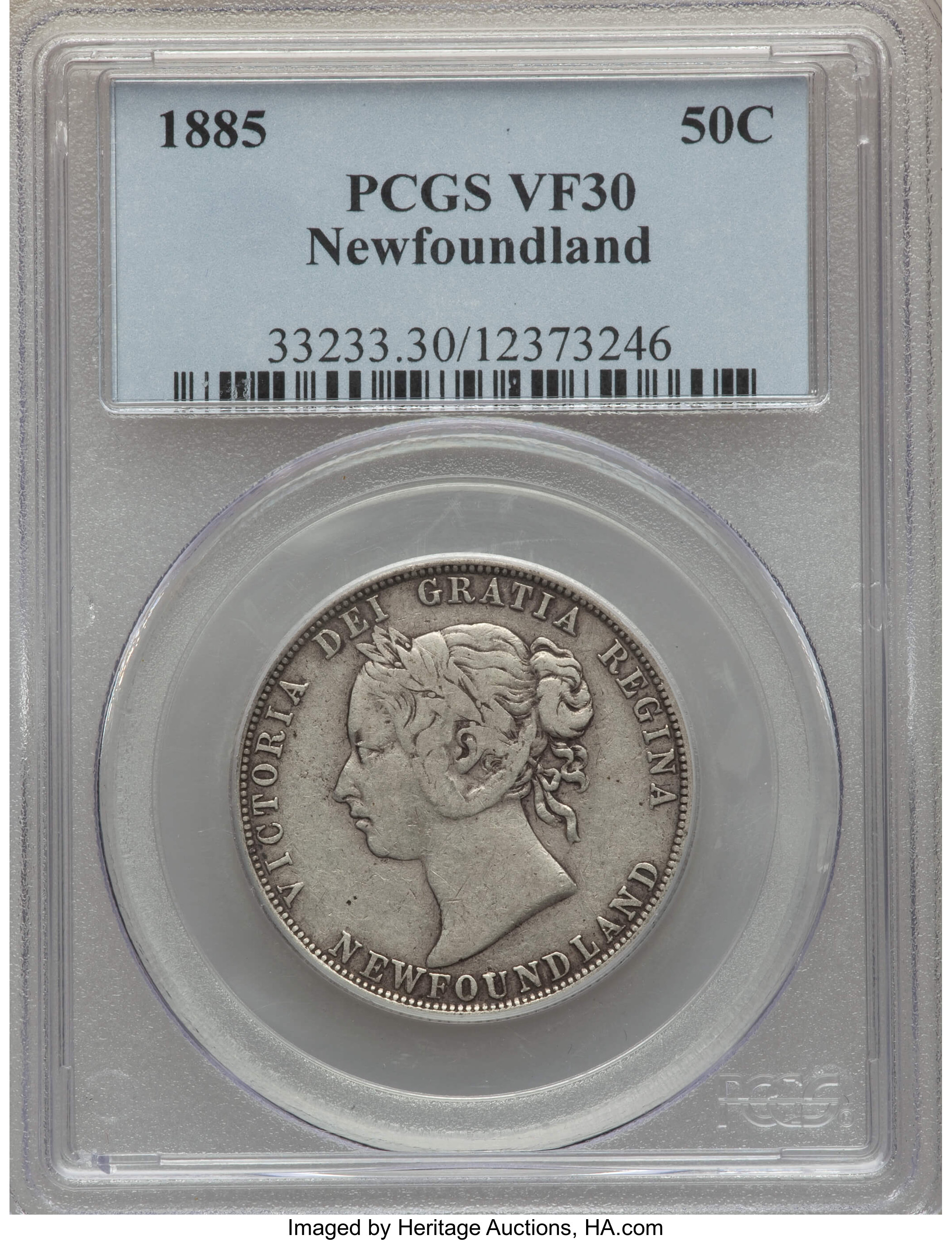 image for: Newfoundland. Victoria 50 Cents 1885 VF30 PCGS