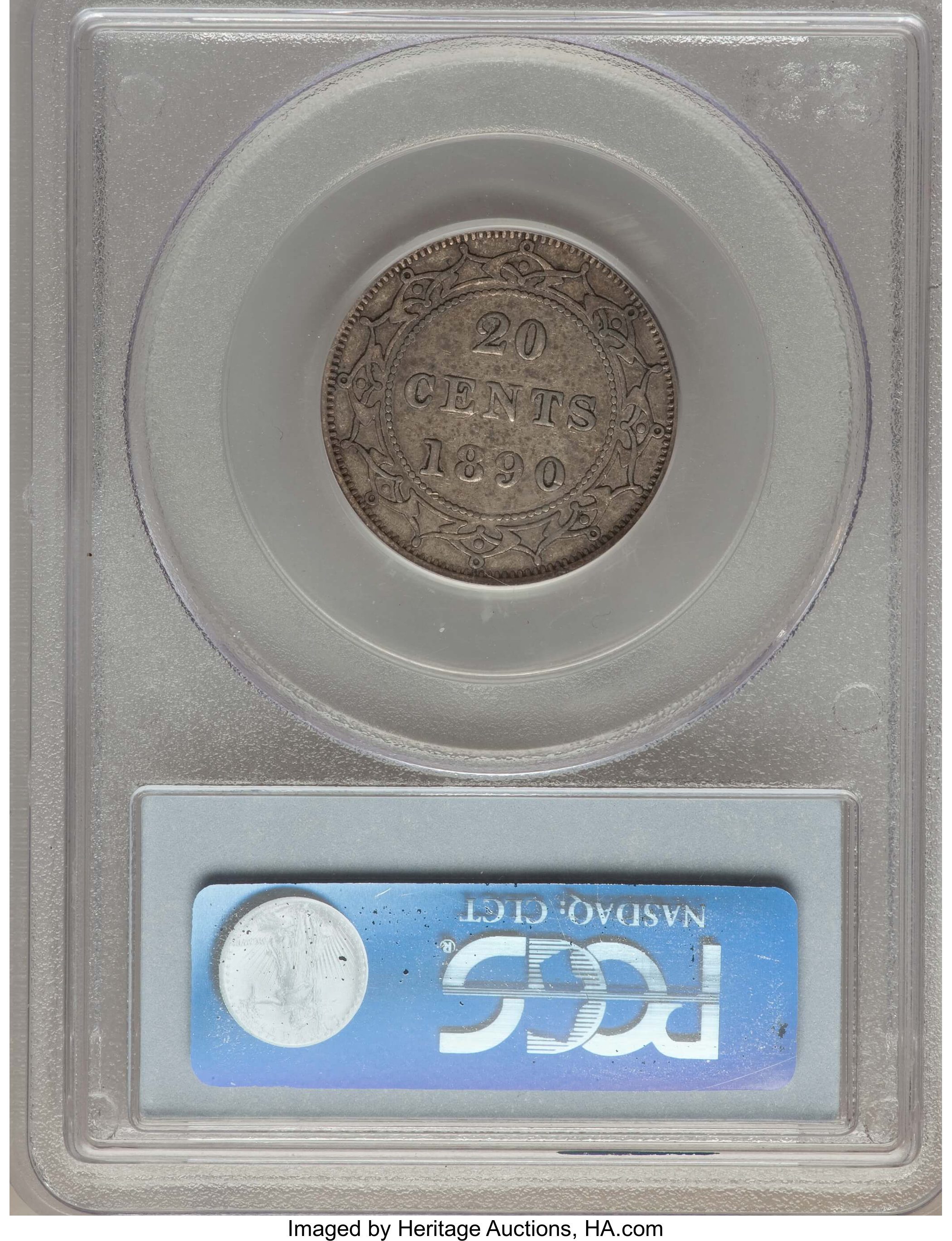 image for: Newfoundland. Victoria 20 Cents 1890 XF40 PCGS